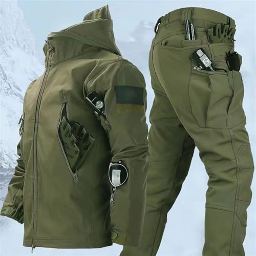 TAUIANE Jagdmantel, Taktische Camouflage Softshelljacke FüR Herren, wasserdichte Kapuzenjacke FüR Oberbekleidung, Armee Kampfanzug Sets, Fleecefutter, Mit Hose, Outdoor,01,XXL TAUIANE Jagdmantel, Taktische Camouflage Softshelljacke FüR Herren, wasserdichte Kapuzenjacke FüR Oberbekleidung, Armee Kampfanzug Sets, Fleecefutter, Mit Hose, Outdoor,01,XXL von TAUIANE