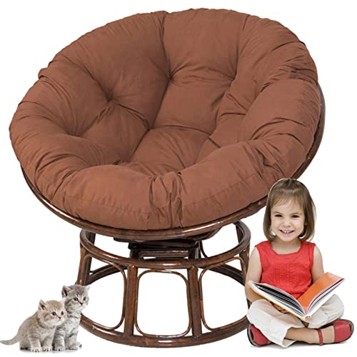 TAUIANE Runde Papasan Stuhlkissen, Wasserdichtes Eier Stuhlkissen FüR Den AußEnbereich, Dickes Schaukelstuhlkissen, FüR Garten, Balkon Und Wohnzimmer Im Freien (Nur Kissen),002,60 * 60CM von TAUIANE