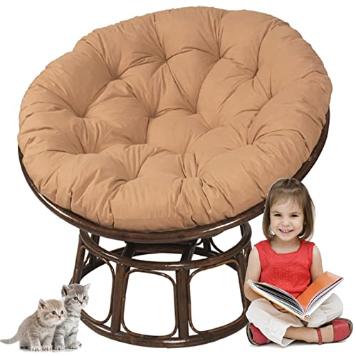 TAUIANE Runde Papasan Stuhlkissen, Wasserdichtes Eier Stuhlkissen FüR Den AußEnbereich, Dickes Schaukelstuhlkissen, FüR Garten, Balkon Und Wohnzimmer Im Freien (Nur Kissen),004,90 * 90CM von TAUIANE