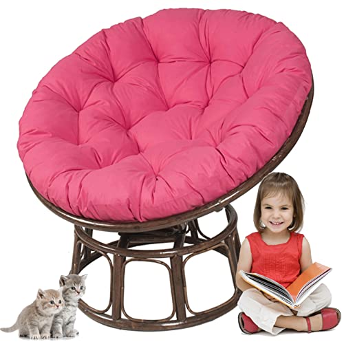 TAUIANE Runde Papasan Stuhlkissen, Wasserdichtes Eier Stuhlkissen FüR Den AußEnbereich, Dickes Schaukelstuhlkissen, FüR Garten, Balkon Und Wohnzimmer Im Freien (Nur Kissen),011,50 * 50CM von TAUIANE