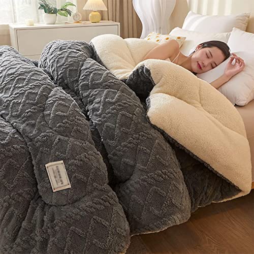 TAUIANE Winterdecken Atmungsaktive WäRmeverdickte Bettdecken Superweiche Jacquard Korallenfleece Steppdecken Flauschige Doppelseitige PlüSchdecke Aus Samt FüR Kaltes Wetter,004,200×230cm(5kg) von TAUIANE