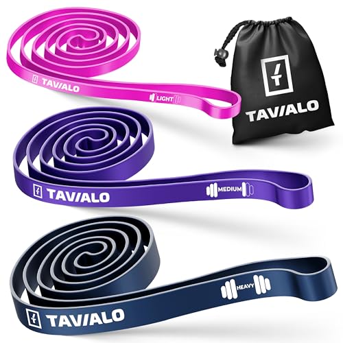 TAVIALO Fitnessbänder Set, 3 Stücke Widerstandsbänder für Krafttraining und Fitness, Trainings-Bänder/Klimmzugband und Crossfit von TAVIALO