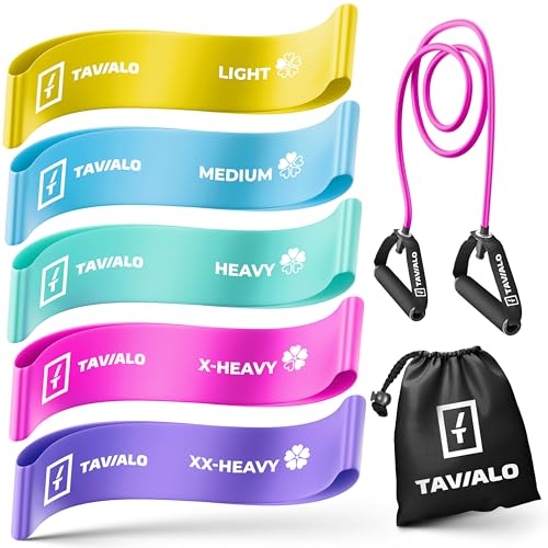TAVIALO Widerstandsbänder 5er Set + Expander, Fitnessbänder für Krafttraining, Muskelaufbau, Crossfit, Yoga & Physiotherapie – 100% Latex, Verschiedene Widerstandsstufen TAVIALO Widerstandsbänder 5er Set + Expander, Fitnessbänder für Krafttraining, Muskelaufbau, Crossfit, Yoga & Physiotherapie – 100% Latex, Verschiedene Widerstandsstufen von TAVIALO