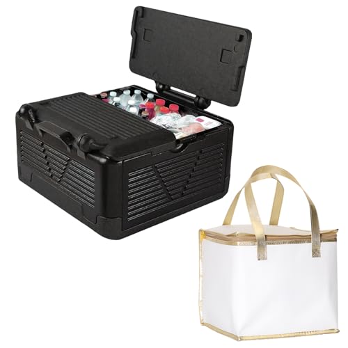 Thermobox faltbar 43x 43 x 25cm mit Thermobeutel Faltbar Thermobox für Essen mit Integrierter Deckel Multifunktional Kühlbox Transportbox Thermobox faltbar 43x 43 x 25cm mit Thermobeutel Faltbar Thermobox für Essen mit Integrierter Deckel Multifunktional Kühlbox Transportbox von TAZZOR