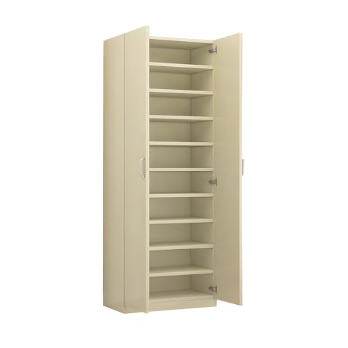 TBSZCM Schuhschrank, Schuhaufbewahrungsschrank, Schuhregal mit Türen und Regalen, feuchtigkeitsbeständig – Weißer Ahorn, 23,6" L x 12,6" B x 70,9" H Run Forward von TBSZCM