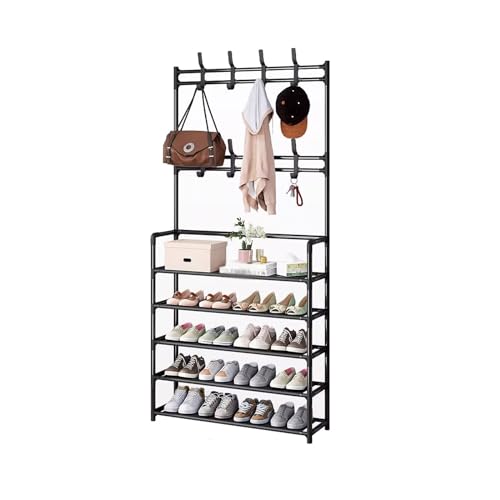 TBSZCM Schuhschrank für Eingangsbereich, Schuhregale, einfache Tür, Haushalts-Hängeregal, Aufbewahrungsschuhschrank, Garderobe, Schlafsaal-Schuhregal-Organizer (D) Run Forward von TBSZCM