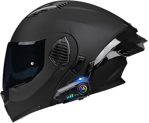 Bluetooth Motorradhelm Motorrad Klapphelm Mit Doppelvisier Modulare Helm DOT/ECE Zertifiziert Bluetooth Integralhelm Rollerhelm Atmungsaktiv Sturzhelm Für Erwachsene Damen Herren 2,XL=61-62CM von TBTBZXCV