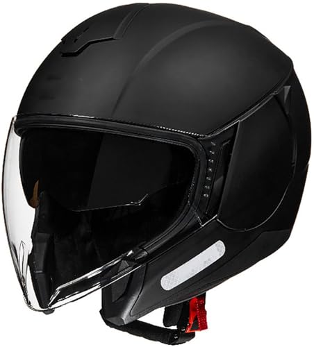 Erwachsenen Motorradhelm Scooter-Helm, Mode Halboffener Helm Mit Doppelvisier, DOT/ECE-Zertifizierung Motorrad Halbschalenhelm, Jet-Helm Cruiser Scooter Helm Für Damen Und Herren 1,M=57-58CM von TBTBZXCV