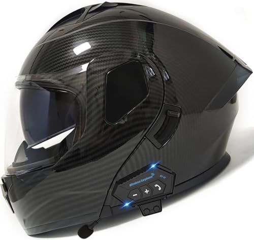 Modular Motorrad Integrierter Bluetooth-Helm Mit Doppelvisier, DOT/ECE Zulassung Motorrad Klapphelm, Motorradhelm Integralhelm Sturzhelm Für Herren Und Damen Erwachsene 5,S=55-56CM von TBTBZXCV