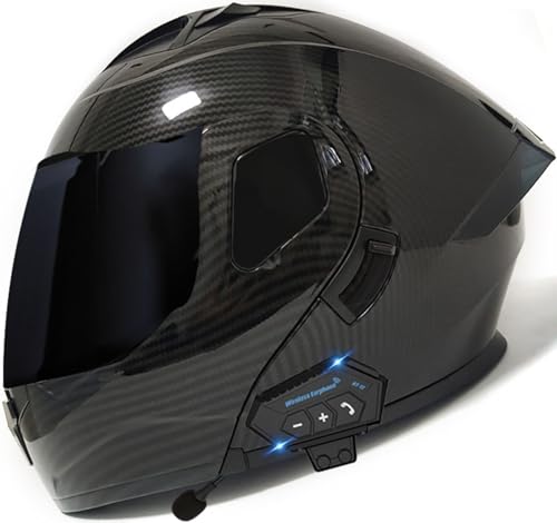 Modular Motorrad Integrierter Bluetooth-Helm Mit Doppelvisier, DOT/ECE Zulassung Motorrad Klapphelm, Motorradhelm Integralhelm Sturzhelm Für Herren Und Damen Erwachsene 6,L=59-60CM von TBTBZXCV