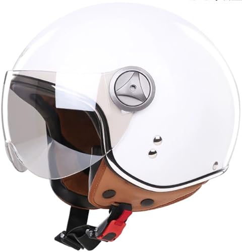 Motorradhelm Halbhelme, Antikollisions-Schutzhelm Für Erwachsene Herren Und Damen, DOT/ECE-Zertifizierter Halbschale Jet-Helm Mit Sonnenblende, Für Bike Cruiser Moped Scooter 2,S=55-56CM von TBTBZXCV