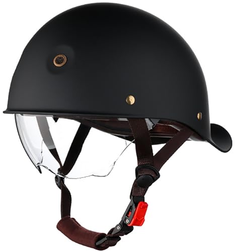 Motorradhelm Motorrad Halbhelm Rollerhelm Jethelm, Offener Helm Mit Sonnenblende, Halbschalenhelm Für Damen Und Herren Erwachsene, DOT/ECE-Zertifizierung Open Face Helm 6,M=57-58CM von TBTBZXCV