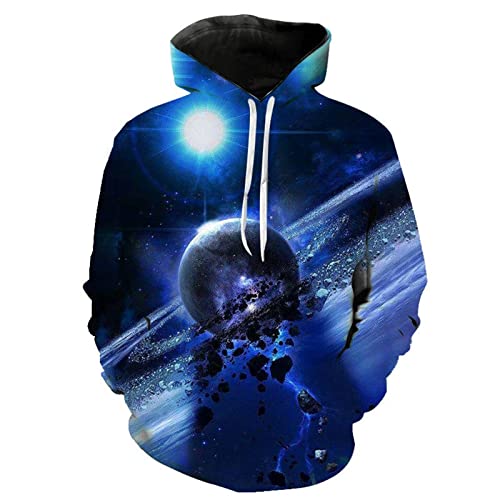 TBTROQXCT 3D Gedruckt Universum Starry Sky Astronaut Hoodies Männer Frauen Kinder Langarm Sweatshirt Mantel Coole Mode Streetwear Pullover(WYA4960,130) von TBTROQXCT