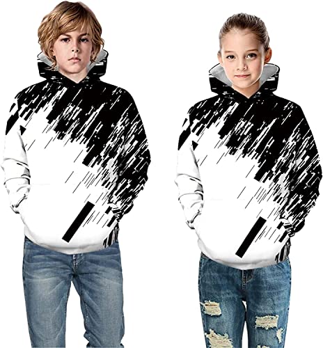 TBTROQXCT 3D-gedruckte Hoodies mit Tasche, Mädchen-Cartoon-Kinderpullover, 3D-Hoodie for Jungen und Teenager, Bedruckte Oberteile, Sweatshirts, Jungen-Oberteile(150) von TBTROQXCT