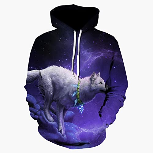 TBTROQXCT Neue Hoodies for Männer und Frauen 3D-Druck Wilder Wolfskopf Sweatshirt Kindermode Hip Hop Übergroßer Mantel Lässig Männer Kleidung Jacke Tops(Style5,M) von TBTROQXCT