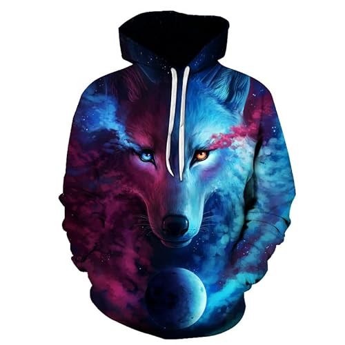 TBTROQXCT Neue Hoodies for Männer und Frauen 3D-Druck Wilder Wolfskopf Sweatshirt Kindermode Hip Hop Übergroßer Mantel Lässig Männer Kleidung Jacke Tops(Style7,XL) von TBTROQXCT