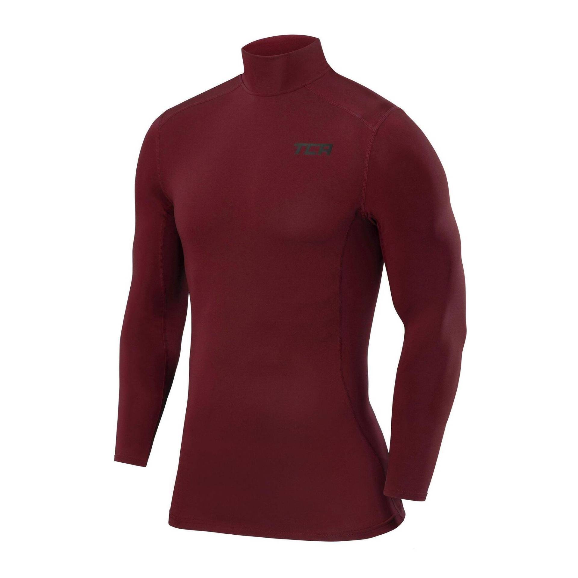 Herren Pro Performance Largarm Kompressions-Shirt mit Stehkragen von TCA