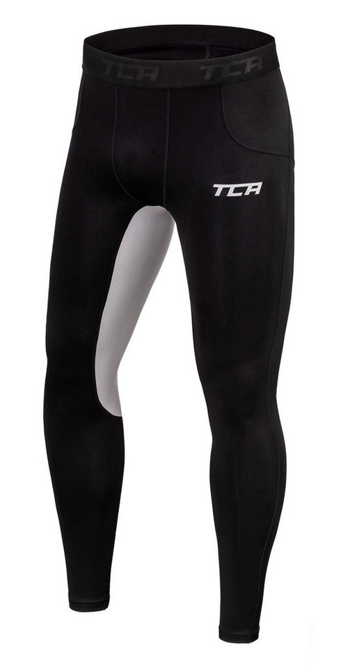 TCA Funktionshose TCA Herren Leggings, Kompressionshose, Sporthose - Schwarz/Hellgrau von TCA