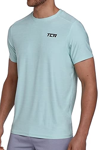 TCA Galaxy Sport Tshirts für Herren Fitness - Kurzarm Fitness Lauf Tshirts - Sport Shirt für Männer - Fitness Sport Herren T-Shirt - Herren Sport Tshirt - Hellblau, XXL von TCA