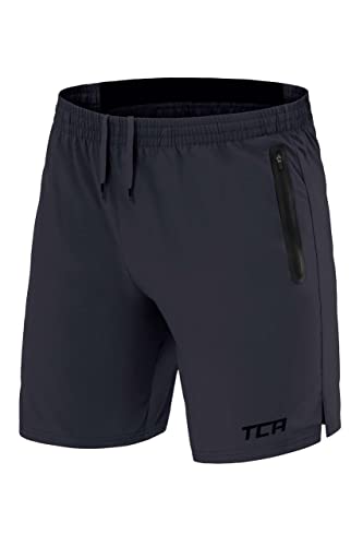 TCA Herren Elite Tech Leichte Laufhose Gymshorts Trainingsshorts und Laufshorts mit Reißverschlusstaschen - Sporthose Herren Kurz - Dunkelgrau, L TCA Herren Elite Tech Leichte Laufhose Gymshorts Trainingsshorts und Laufshorts mit Reißverschlusstaschen - Sporthose Herren Kurz - Dunkelgrau, L von TCA