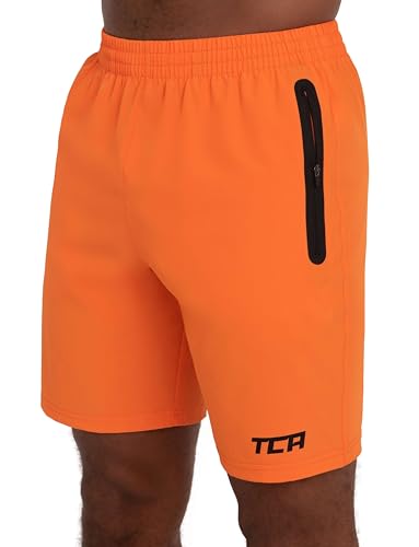 TCA Herren Elite Tech Leichte Laufhose Gymshorts Trainingsshorts und Laufshorts mit Reißverschlusstaschen - Sporthose Herren Kurz - Orange, M TCA Herren Elite Tech Leichte Laufhose Gymshorts Trainingsshorts und Laufshorts mit Reißverschlusstaschen - Sporthose Herren Kurz - Orange, M von TCA