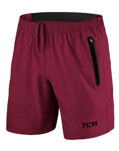TCA Herren Elite Tech Leichte Laufhose Gymshorts Trainingsshorts und Laufshorts mit Reißverschlusstaschen - Sporthose Herren Kurz - Rot, L TCA Herren Elite Tech Leichte Laufhose Gymshorts Trainingsshorts und Laufshorts mit Reißverschlusstaschen - Sporthose Herren Kurz - Rot, L von TCA