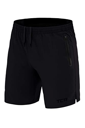 TCA Herren Elite Tech Leichte Laufhose Gymshorts Trainingsshorts und Laufshorts mit Reißverschlusstaschen - Sporthose Herren Kurz - Schwarz, XS TCA Herren Elite Tech Leichte Laufhose Gymshorts Trainingsshorts und Laufshorts mit Reißverschlusstaschen - Sporthose Herren Kurz - Schwarz, XS von TCA
