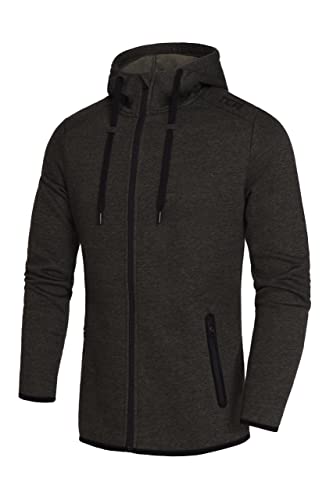 TCA Herren Revolution Hoodie - Sweatjacke mit Kapuze und Reißverschluss - Dunkelgrün, M von TCA