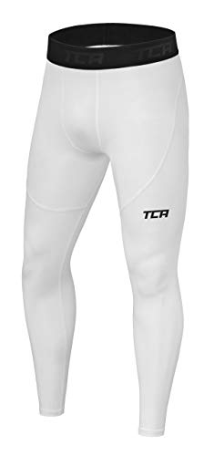 TCA Jungen Pro Performancance Leggings, Kompressionshose, Sporthose, Lang - Weiss, 10-12 Jahre von TCA