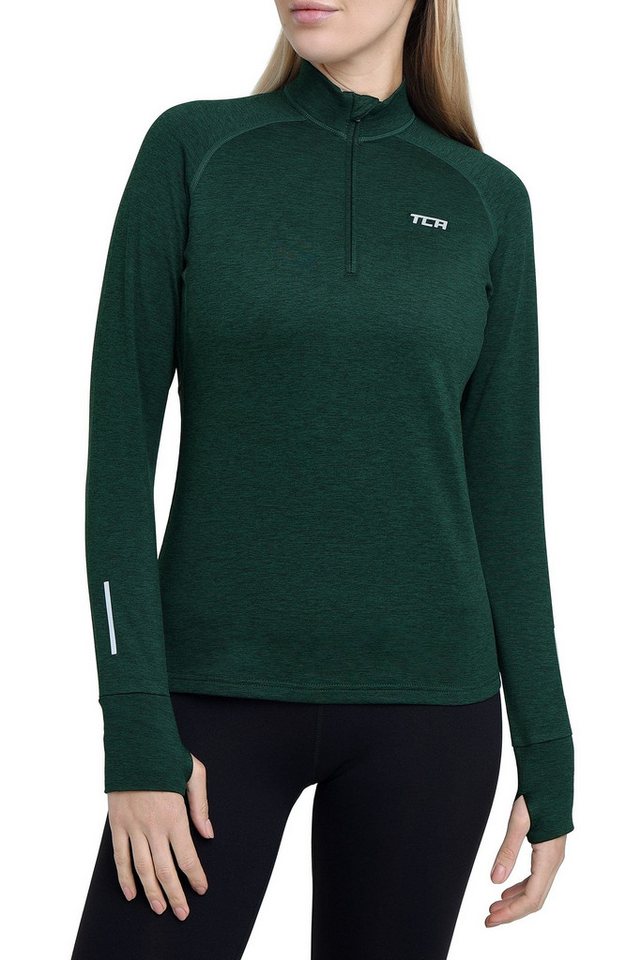 TCA Langarmshirt TCA Damen Winter Laufshirt mit Brustreißverschluss - Grün, XS (1-tlg) von TCA