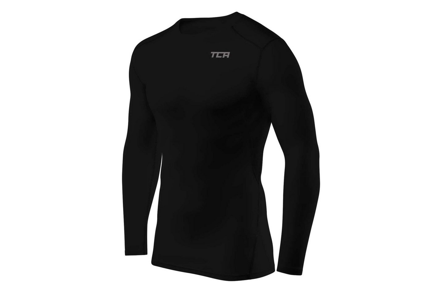 TCA Langarmshirt TCA Herren Kompressionsshirt Langarm Sportshirt - Schwarz (1-tlg) von TCA