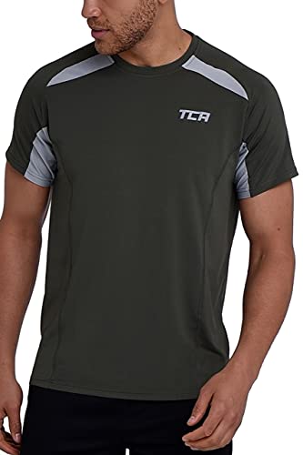 TCA Sport Tshirts für Herren Fitness - Kurzarm Sport Shirt für Männer - Quickdry Performance T-Shirt und Gym Oberteil - Herren Sport Tshirt atmungsaktiv - Dunkelgrün, S TCA Sport Tshirts für Herren Fitness - Kurzarm Sport Shirt für Männer - Quickdry Performance T-Shirt und Gym Oberteil - Herren Sport Tshirt atmungsaktiv - Dunkelgrün, S von TCA