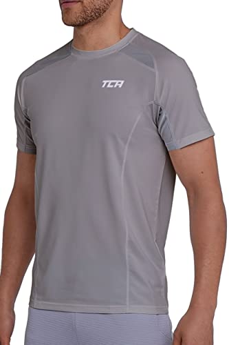TCA Sport Tshirts für Herren Fitness - Kurzarm Sport Shirt für Männer - Quickdry Performance T-Shirt und Gym Oberteil - Herren Sport Tshirt atmungsaktiv - Hellgrau, M TCA Sport Tshirts für Herren Fitness - Kurzarm Sport Shirt für Männer - Quickdry Performance T-Shirt und Gym Oberteil - Herren Sport Tshirt atmungsaktiv - Hellgrau, M von TCA