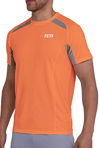 TCA Sport Tshirts für Herren Fitness - Kurzarm Sport Shirt für Männer - Quickdry Performance T-Shirt und Gym Oberteil - Herren Sport Tshirt atmungsaktiv - Orange, M TCA Sport Tshirts für Herren Fitness - Kurzarm Sport Shirt für Männer - Quickdry Performance T-Shirt und Gym Oberteil - Herren Sport Tshirt atmungsaktiv - Orange, M von TCA