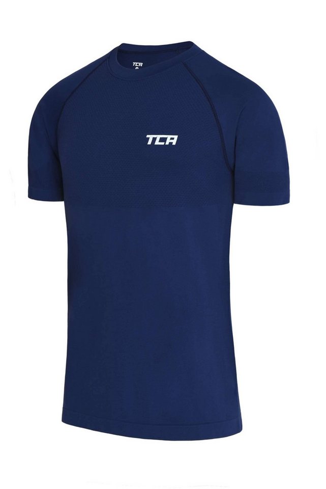 TCA T-Shirt TCA Herren SuperKnit Laufshirt - Blau (1-tlg) von TCA