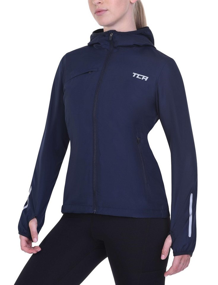 TCA Trainingsjacke Damen Lauf-Softshelljacke: Reflektierend, atmungsaktiv, Dunkelblau, XL von TCA