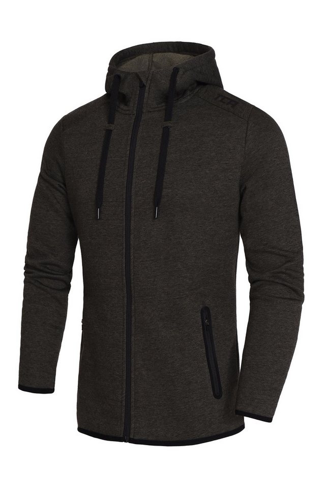 TCA Trainingspullover TCA Herren Hoodie mit Kapuze und Reißverschluss - Dunkelgrün, M (1-tlg) von TCA