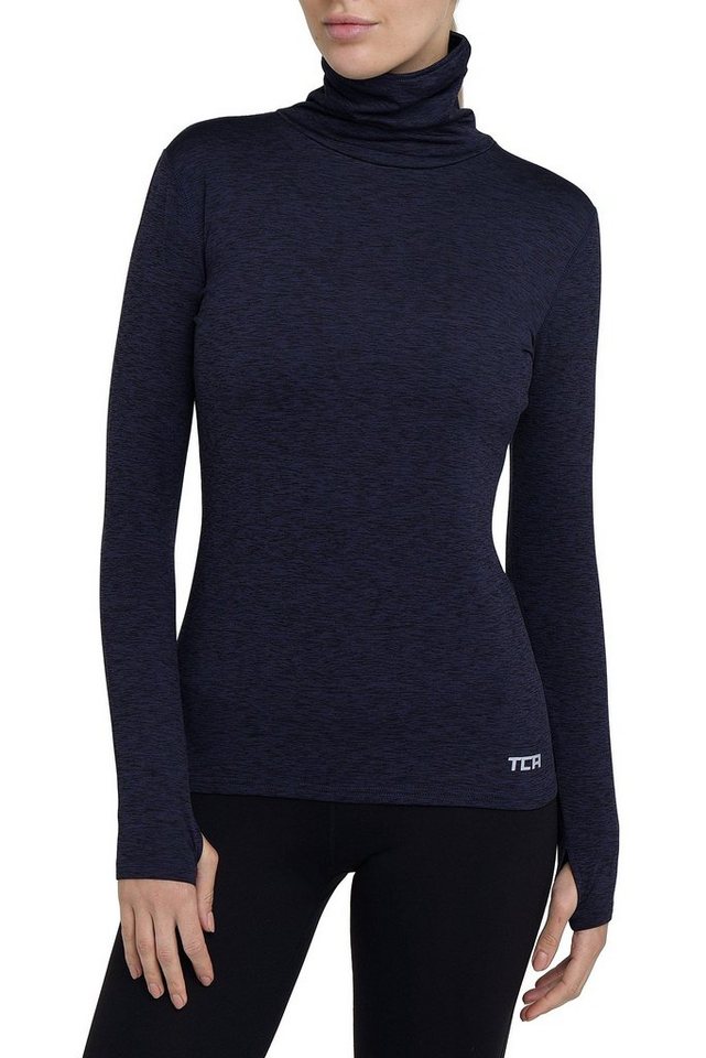 TCA Trainingsshirt TCA Damen Winter Laufshirt Langarm mit Reißverschluss - Dunkelblau (1-tlg) von TCA