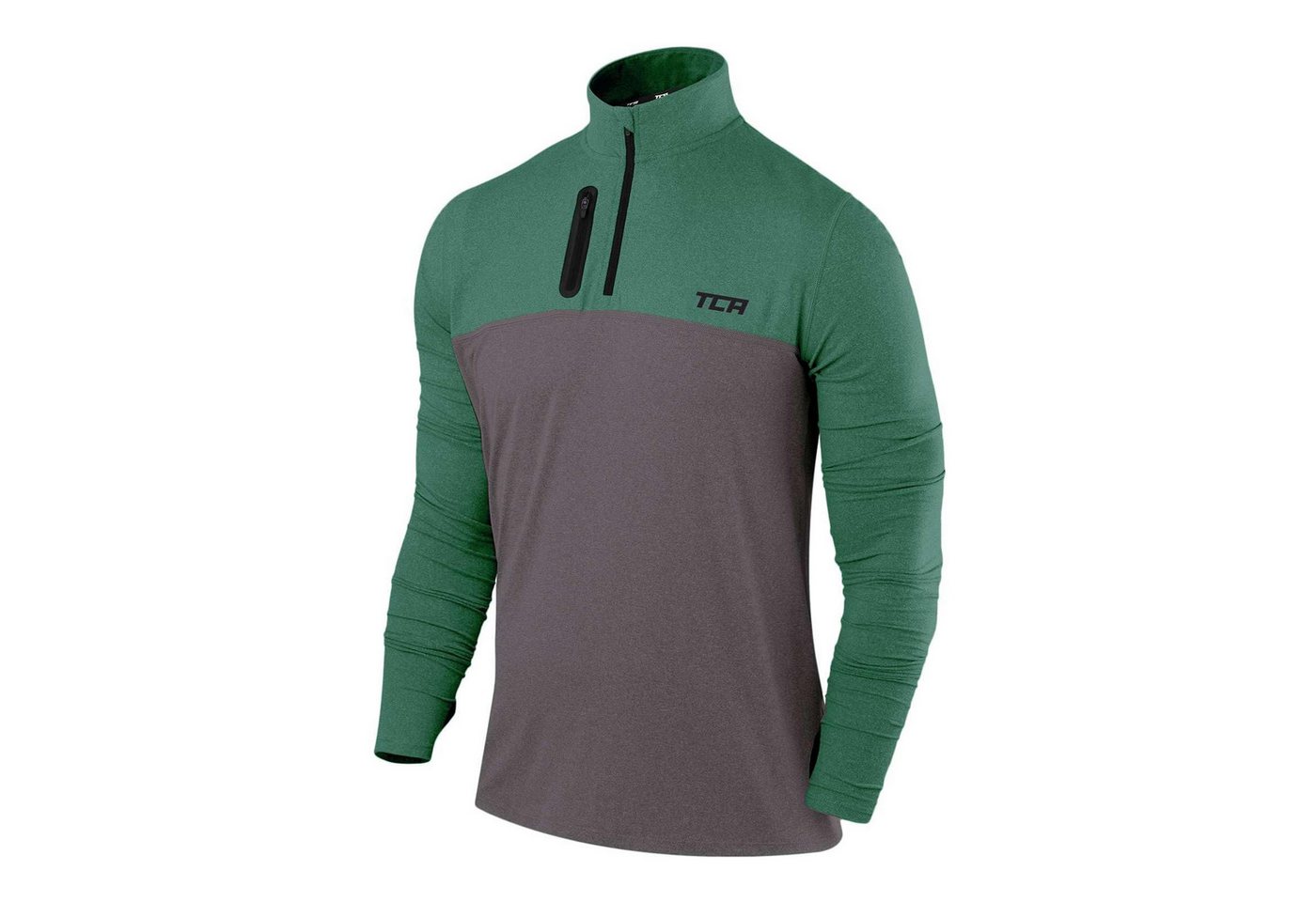 TCA Trainingsshirt TCA Herren Quickdry Langarm Laufshirt mit Reißverschluss - Grün, L (1-tlg) TCA Trainingsshirt TCA Herren Quickdry Langarm Laufshirt mit Reißverschluss - Grün, L (1-tlg) von TCA