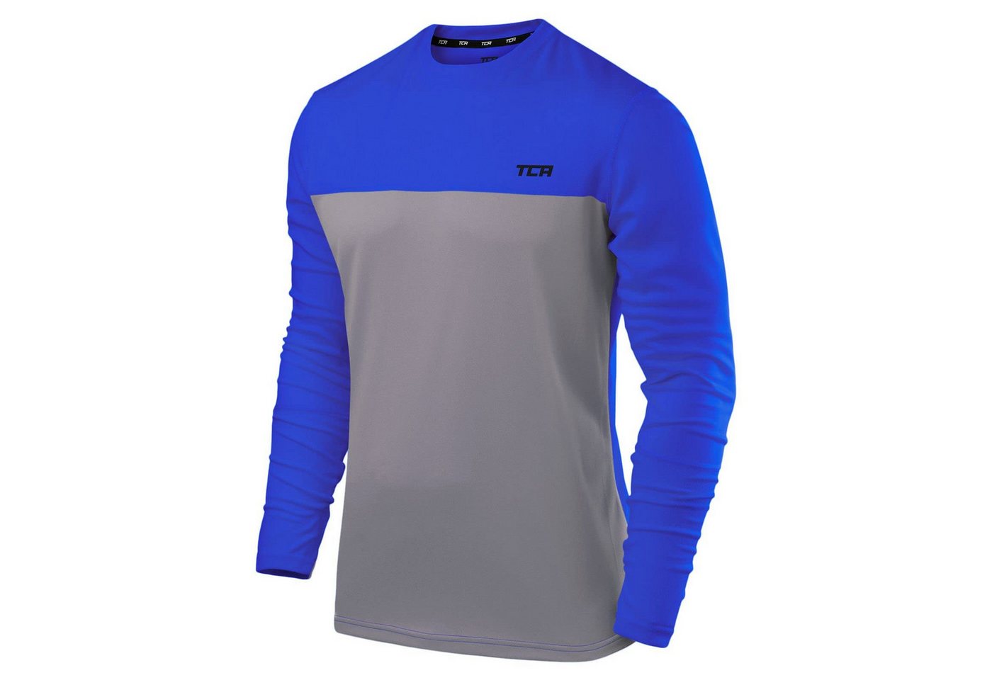 TCA Trainingsshirt TCA Herren Langarm Laufshirt - Grau/Blau, XL (1-tlg) TCA Trainingsshirt TCA Herren Langarm Laufshirt - Grau/Blau, XL (1-tlg) von TCA