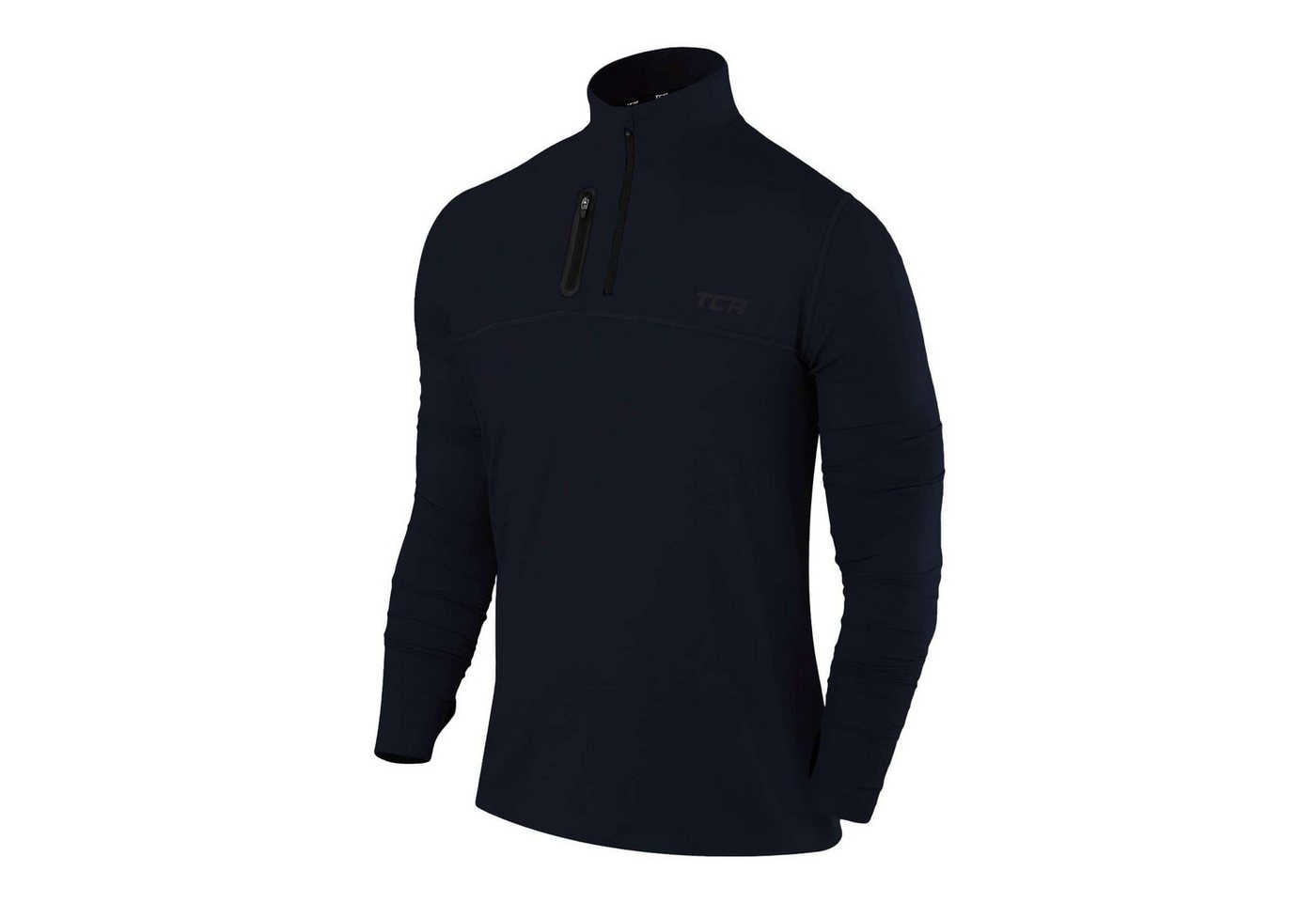 TCA Trainingsshirt TCA Herren Langarm Laufshirt mit Reißverschluss - Dunkelblau, XL TCA Trainingsshirt TCA Herren Langarm Laufshirt mit Reißverschluss - Dunkelblau, XL von TCA