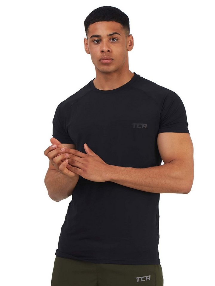 TCA Trainingsshirt TCA Herren Stamina Laufshirt mit Reißverschlusstasche - Anthrazit (1-tlg) von TCA