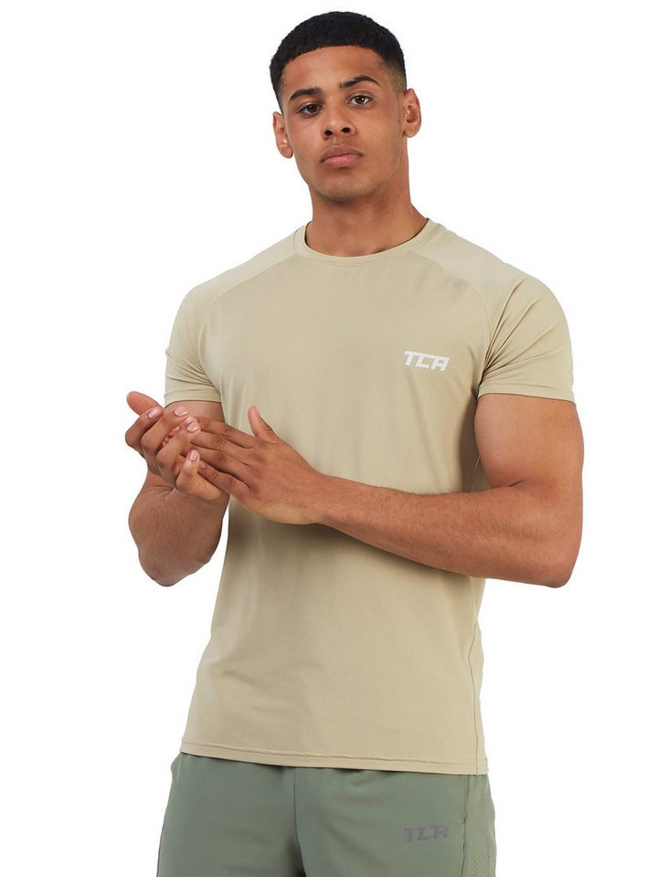 TCA Trainingsshirt TCA Herren Stamina Laufshirt mit Reißverschlusstasche - Sand (1-tlg) TCA Trainingsshirt TCA Herren Stamina Laufshirt mit Reißverschlusstasche - Sand (1-tlg) von TCA