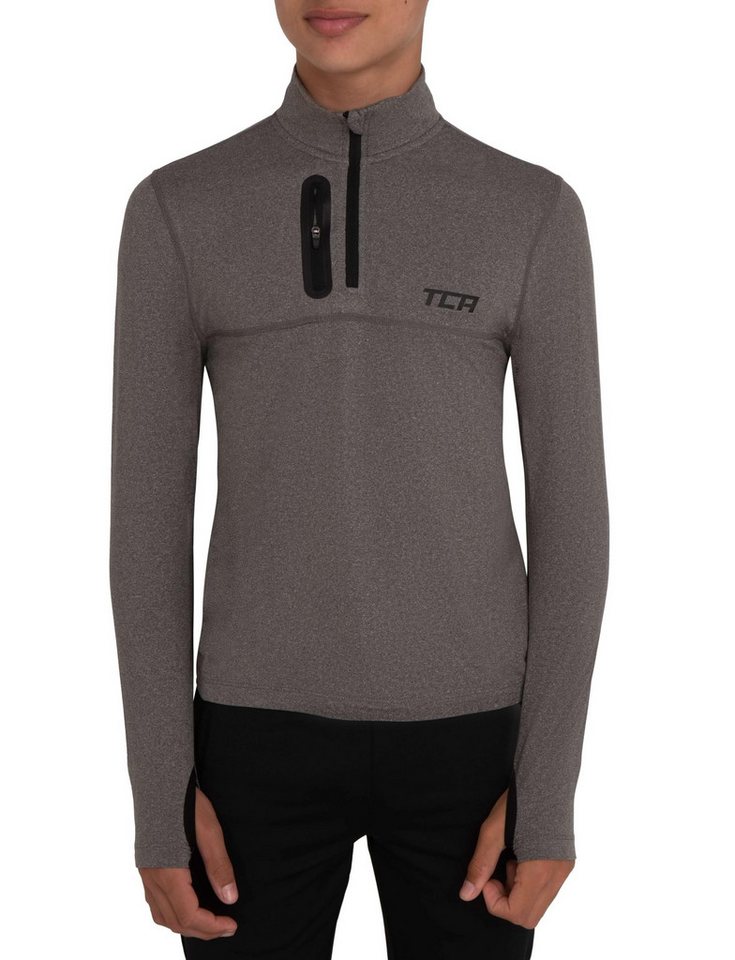 TCA Trainingsshorts Boys Fusion Half-Zip, Castlerock Grey Marl/Castlerock Grey Marl, XL (1-tlg) von TCA