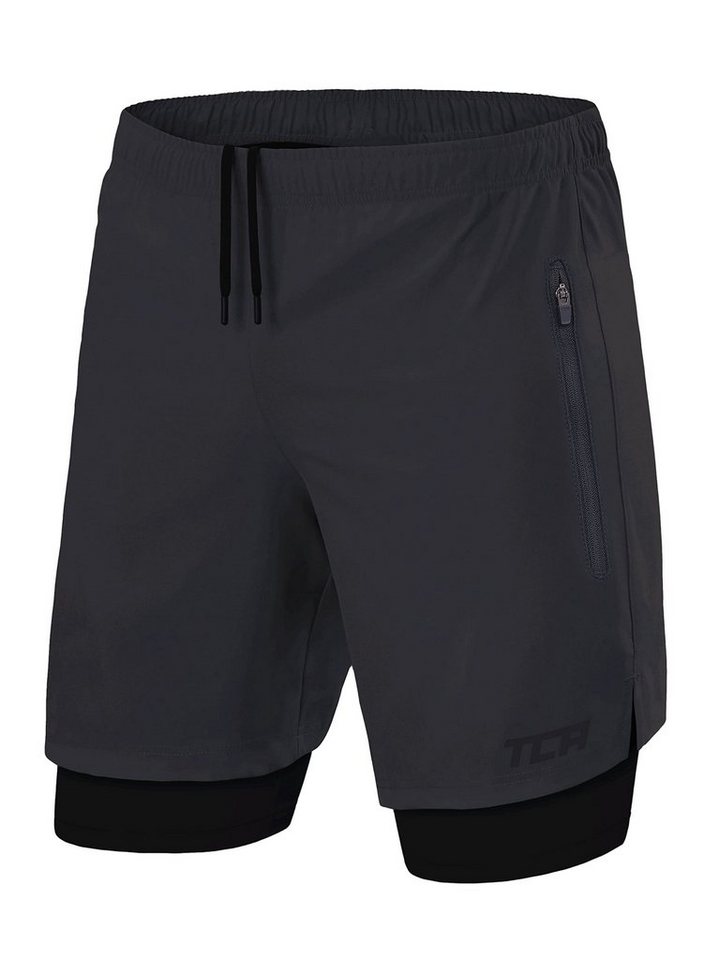 TCA Trainingsshorts TCA Herren 2-in-1 Laufhose mit Kompressionshose - Grau, M (1-tlg) von TCA