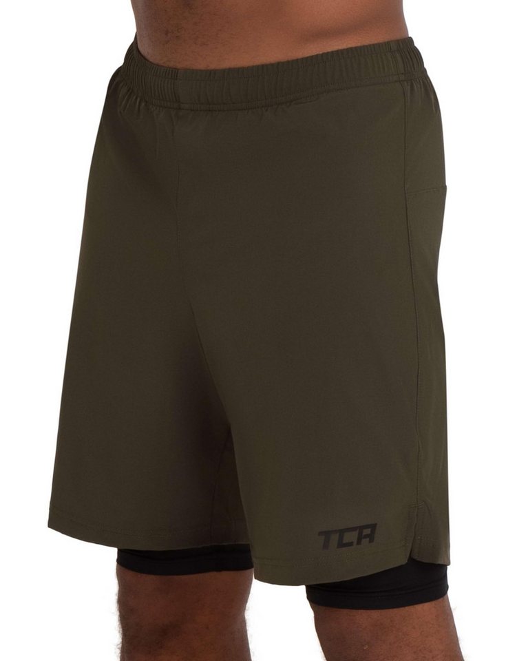 TCA Trainingsshorts TCA Herren 2 in 1 Laufhose mit Kompressionshose - Grün, L (1-tlg) TCA Trainingsshorts TCA Herren 2 in 1 Laufhose mit Kompressionshose - Grün, L (1-tlg) von TCA
