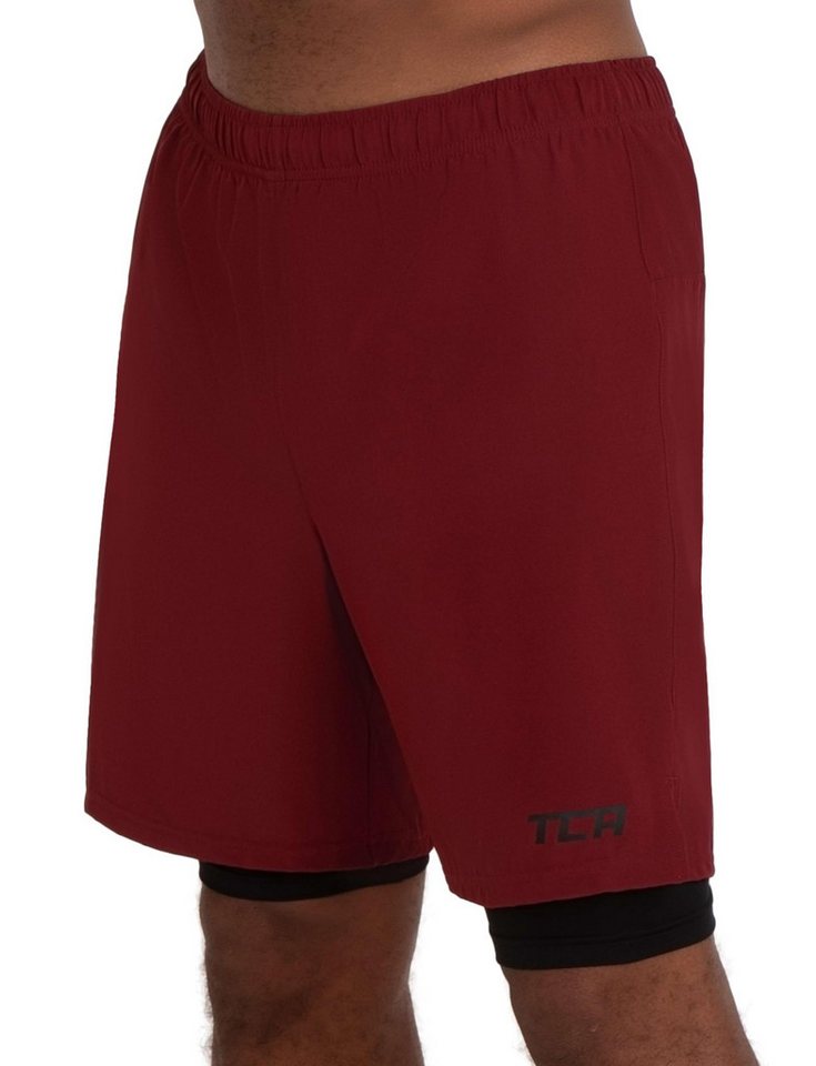 TCA Trainingsshorts TCA Herren 2 in 1 Laufhose mit Kompressionshose - Rot/Schwarz, M TCA Trainingsshorts TCA Herren 2 in 1 Laufhose mit Kompressionshose - Rot/Schwarz, M von TCA