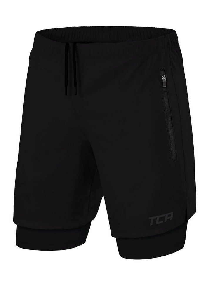 TCA Trainingsshorts TCA Herren 2-in-1 Laufhose mit Kompressionshose - Schwarz, XXL (1-tlg) von TCA