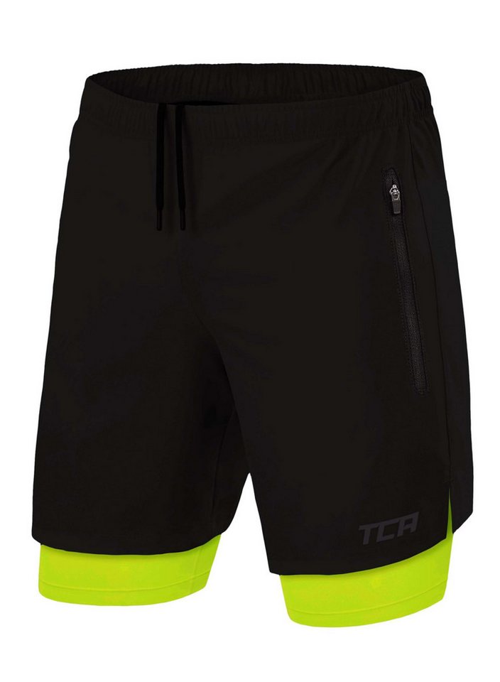 TCA Trainingsshorts TCA Herren 2-in-1 Laufhose mit Kompressionshose - Schwarz/Grün, XL (1-tlg) TCA Trainingsshorts TCA Herren 2-in-1 Laufhose mit Kompressionshose - Schwarz/Grün, XL (1-tlg) von TCA