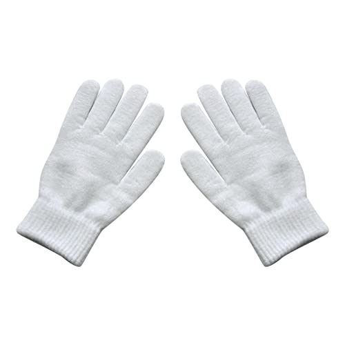 Damen-Winter- und Herren-Dick-Kaltfarben-Radsport-Strick- und -Handschuhe Warme Feste Handschuhe Charleston Handschuhe Weiß von TDEOK